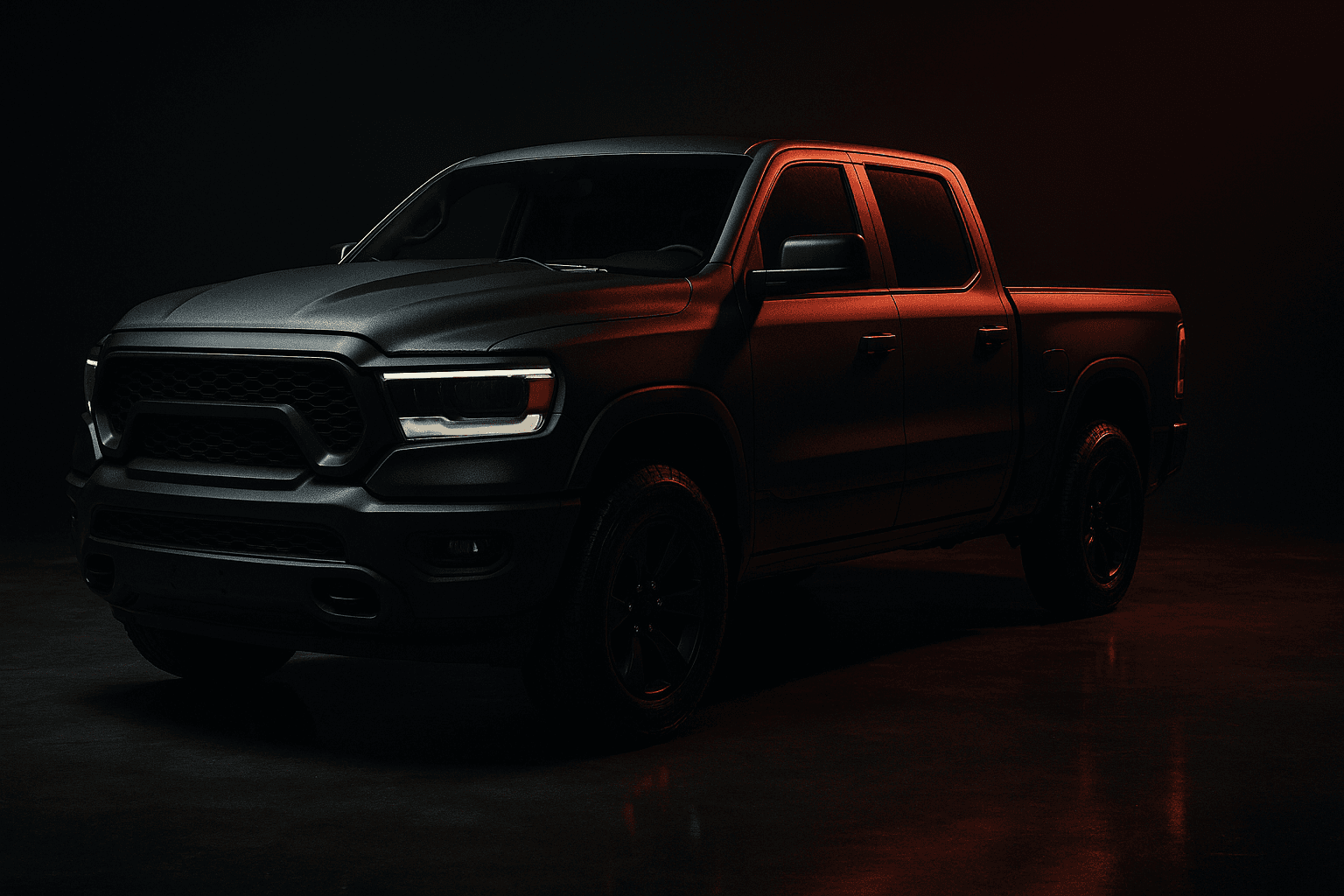 Vehicle Wrap concept - Matte black truck