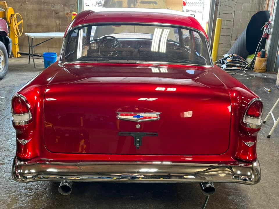 Ceramic Coating - 1955 Chevy Bel Air chrome rear - Professional Detailing Wisconsin Dells