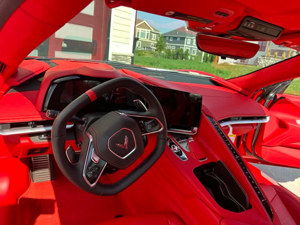 Auto Detailing - Chevrolet Corvette C8 interior - Professional Detailing Wisconsin Dells